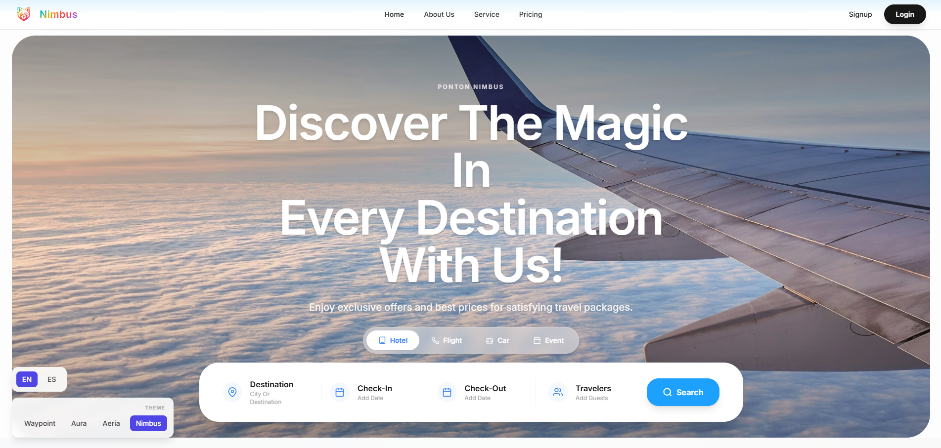 Showcase Interactivo de 4 Temas Web de Viajes — Vista Previa 5